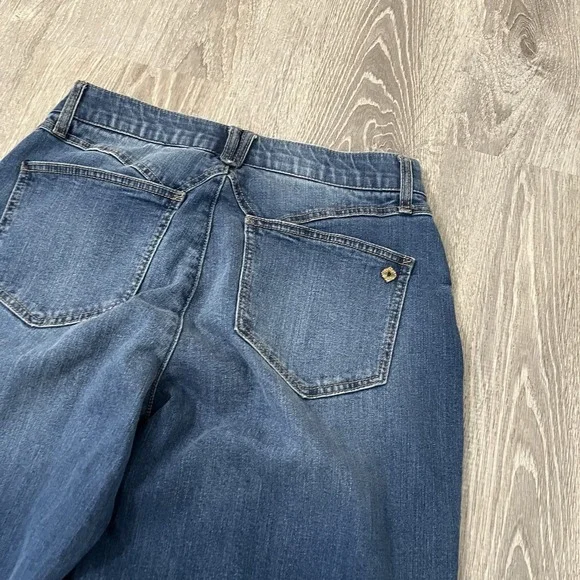 Democracy Jeans Womens 6 Blue Wide Leg Ab Solution Stretch Casual Mom 30x31 - Picture 4 of 4